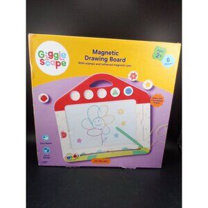 Giggle Scape Magnetic Drawing Board With Stamps & Tethered Magnetic Pen Ages 2+